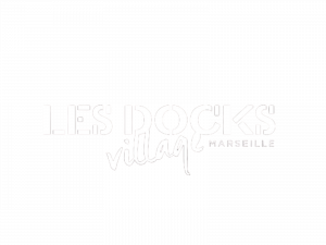 Les Docks Village Marseille. Logotype en blanc